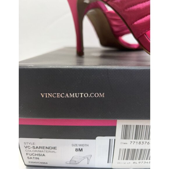 Vince Camuto VC-Sarendie 8M Satin Fuchsia High Heel Sandals HOCO Prom - Picture 10 of 12